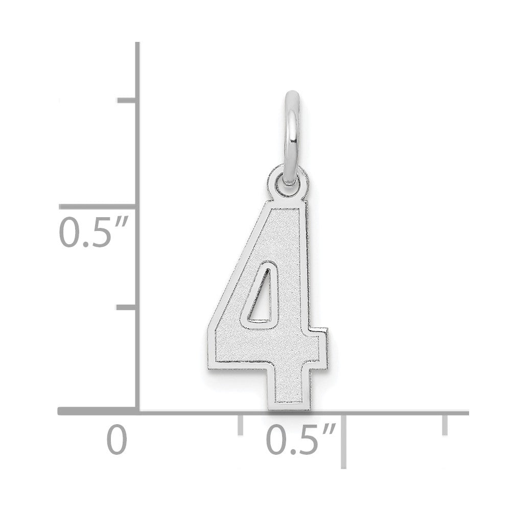 14kw Small Satin Number 4 Charm