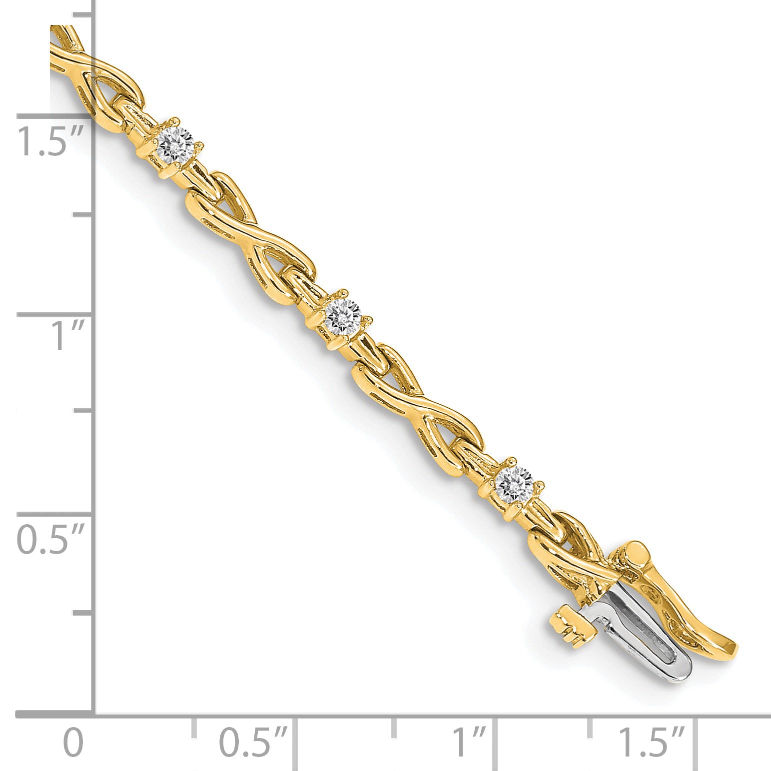 14k 1/2 carat Lab Grown Diamond VS/SI+ G+ Fancy Link Tennis Bracelet