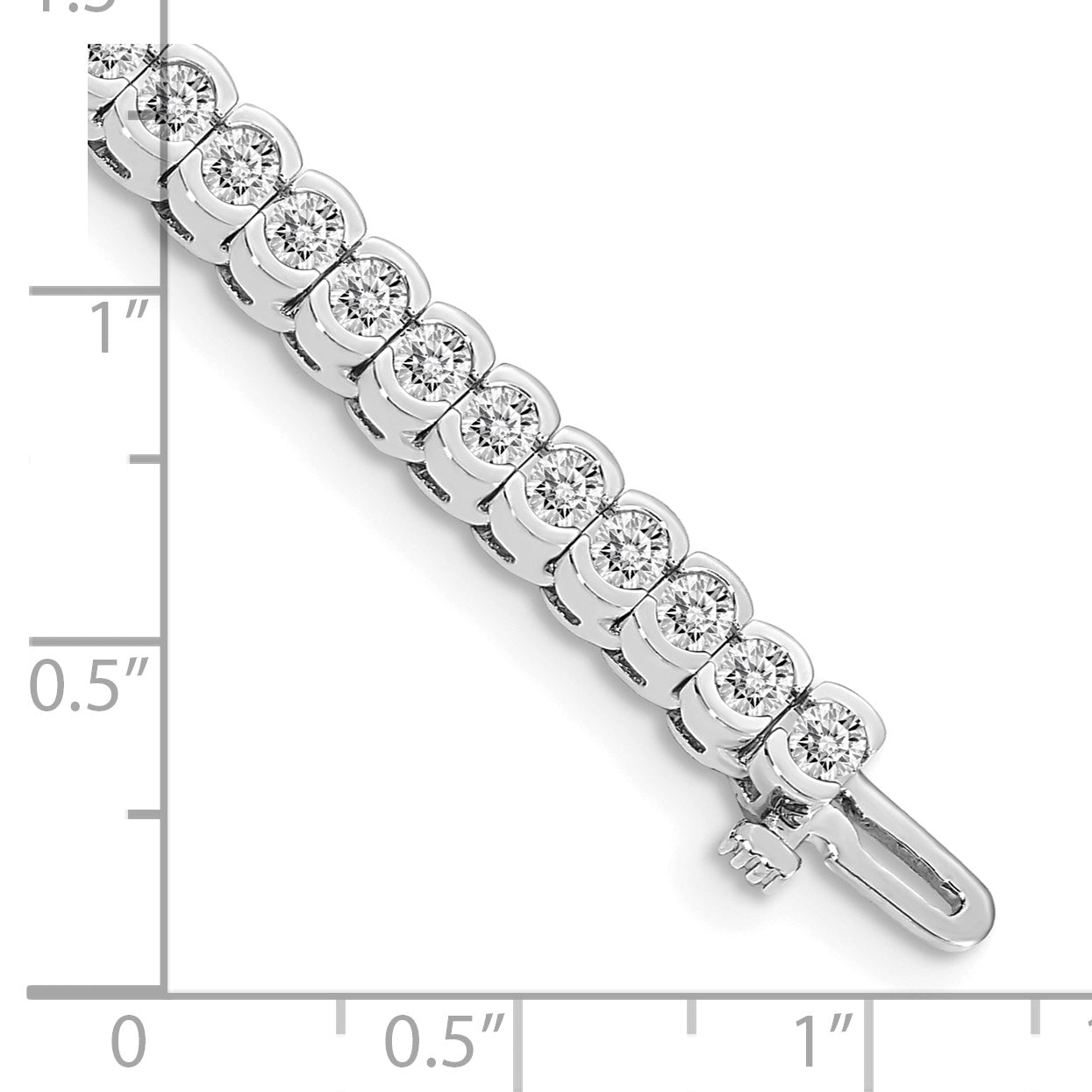 14k White Gold 3mm Round Diamond Tennis Bracelet Mounting