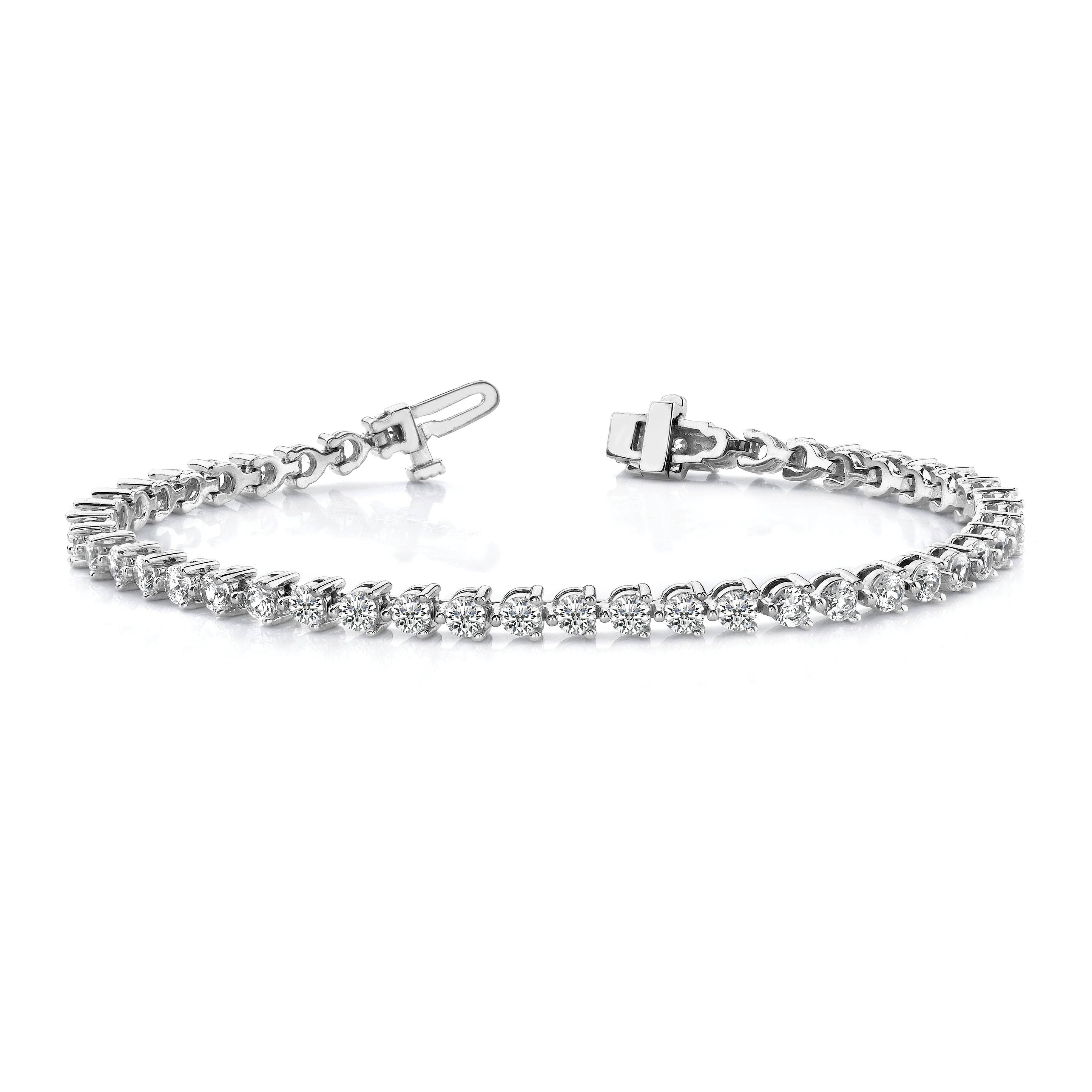 14k White Gold 4 1/3 carat Lab Grown Diamond VS/SI+ G+ Tennis Bracelet