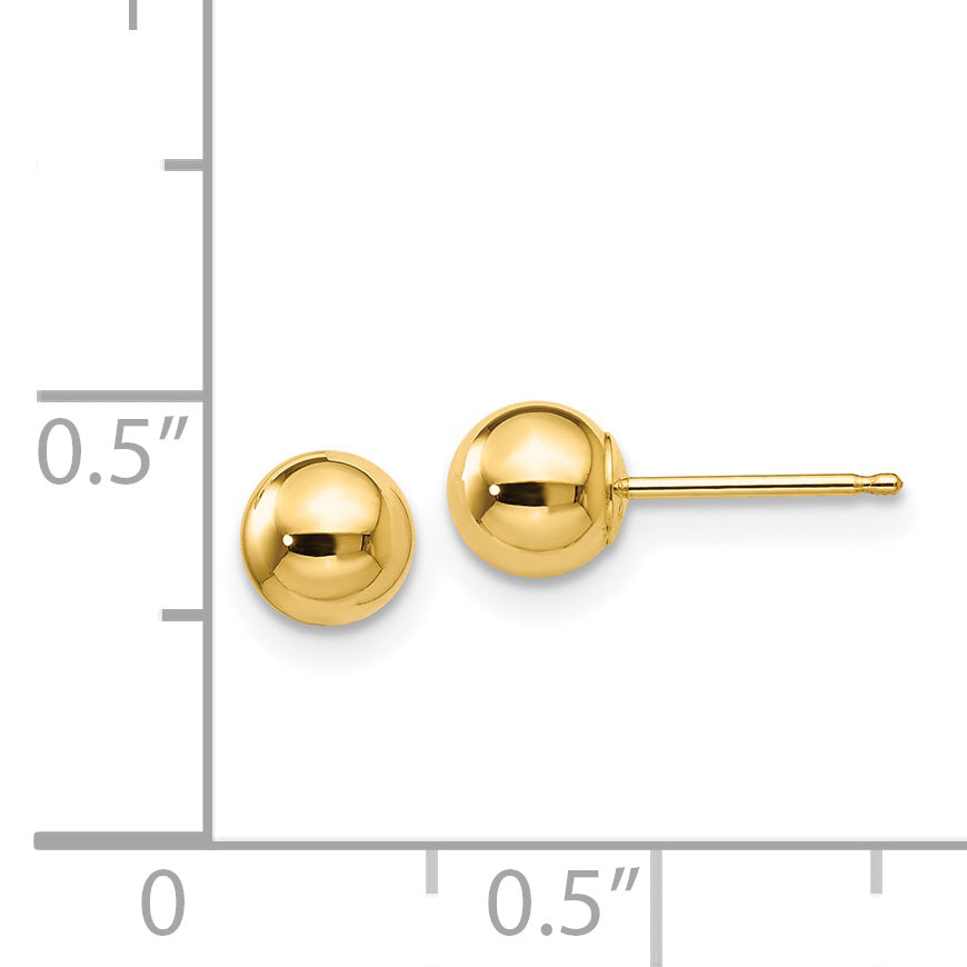 14k Polished 5mm Ball Post Earrings