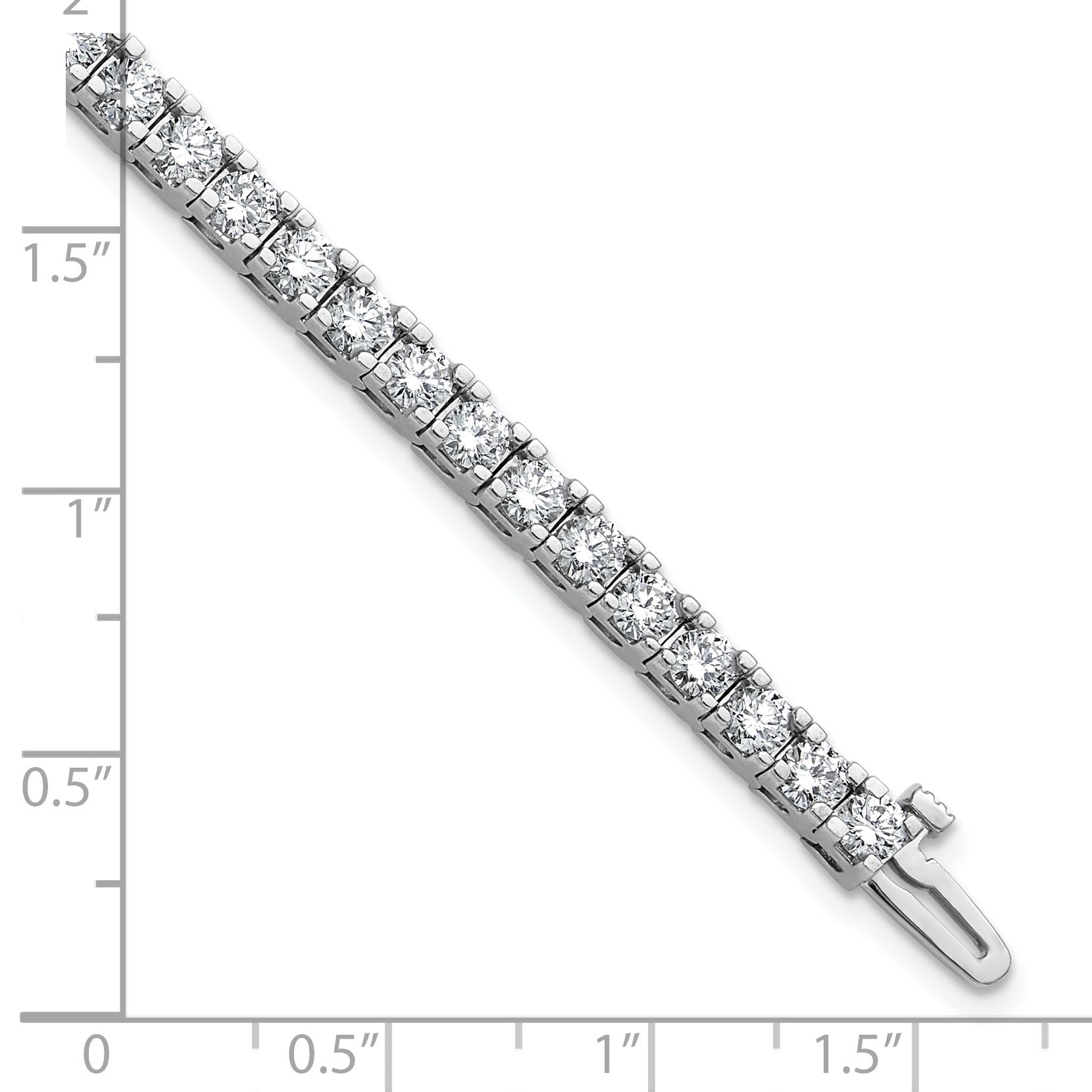 14k White Gold 5 7/8 carat Lab Grown Diamond VS/SI+ G+ Round Tennis Bracelet