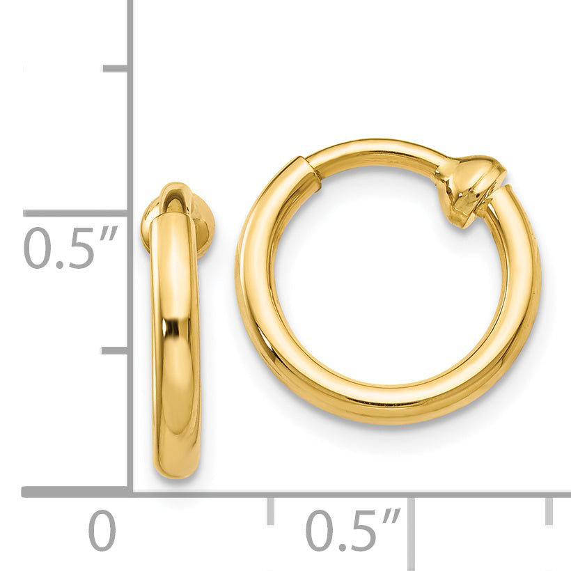 14k Non-Pierced Hoop Earrings