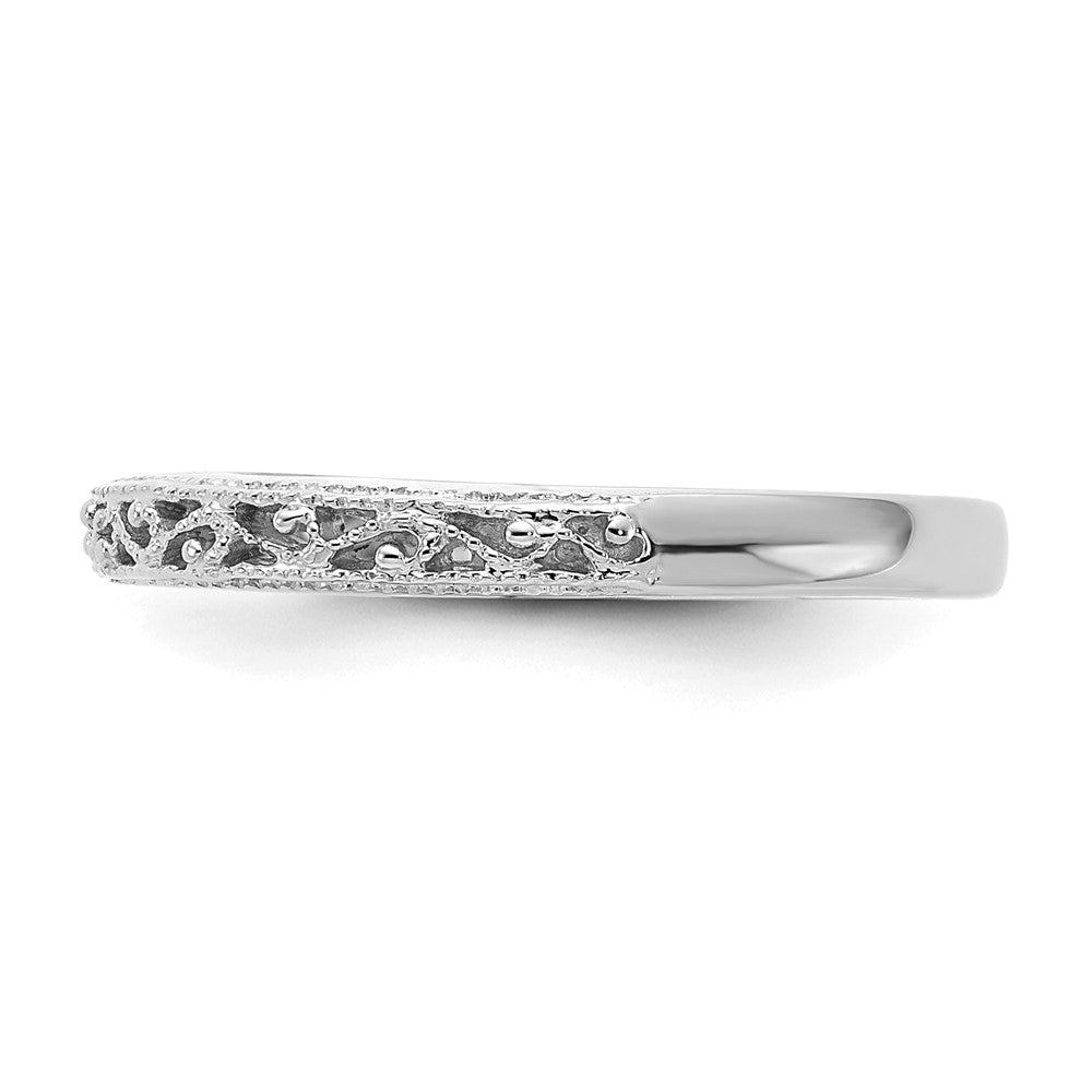 14k White Gold 3mm Filigree Wedding Band