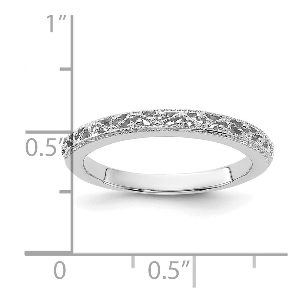 14k White Gold 3mm Filigree Wedding Band