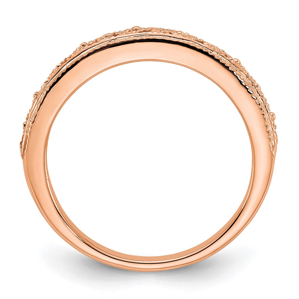 14k Rose Gold 3mm Filigree Wedding Band