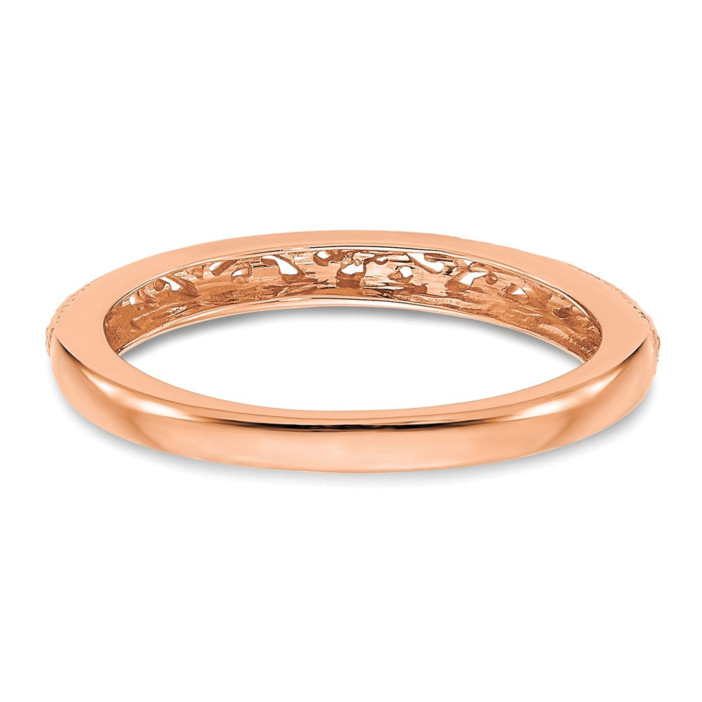 14k Rose Gold 3mm Filigree Wedding Band