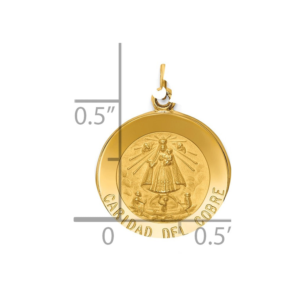 14k Caridad Del Cobre Medal Pendant
