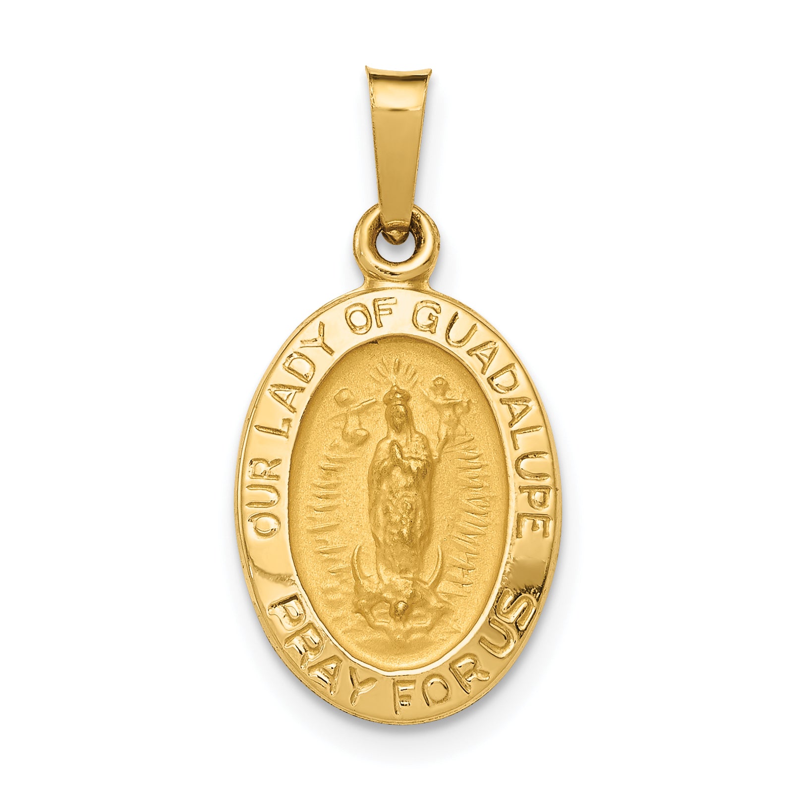 14k Hollow Our Lady Of Guadalupe Medal Charm