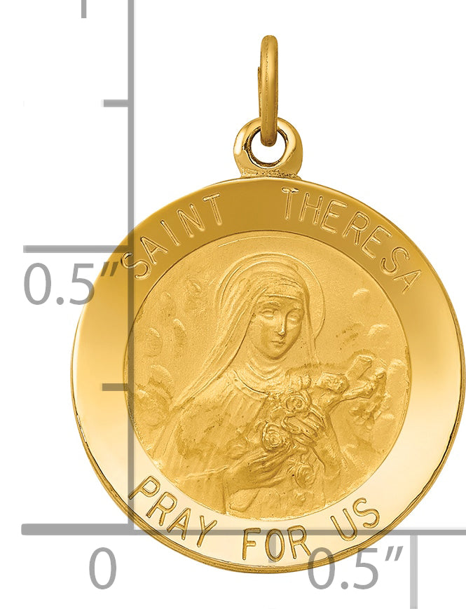 14k Saint Theresa Medal Charm