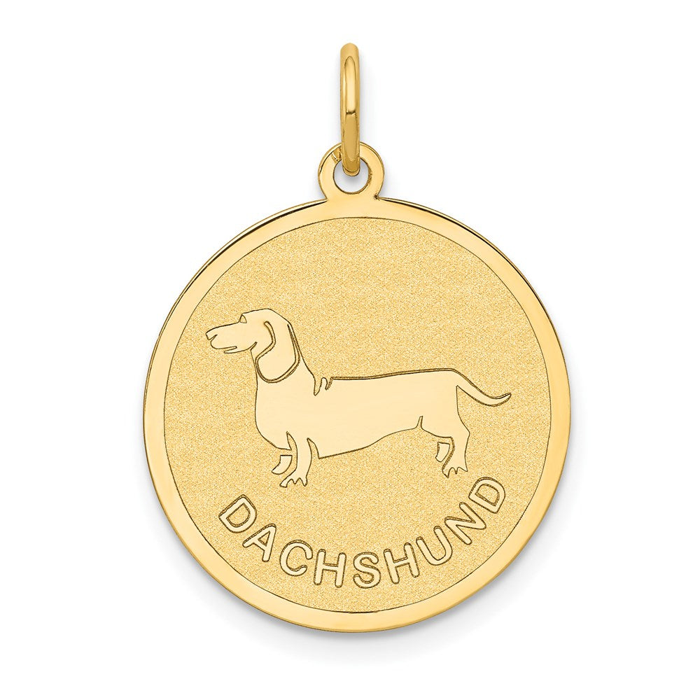 14k Dachshund Disc Charm