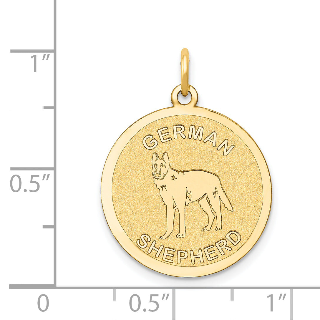 14k German Shepherd Disc Charm