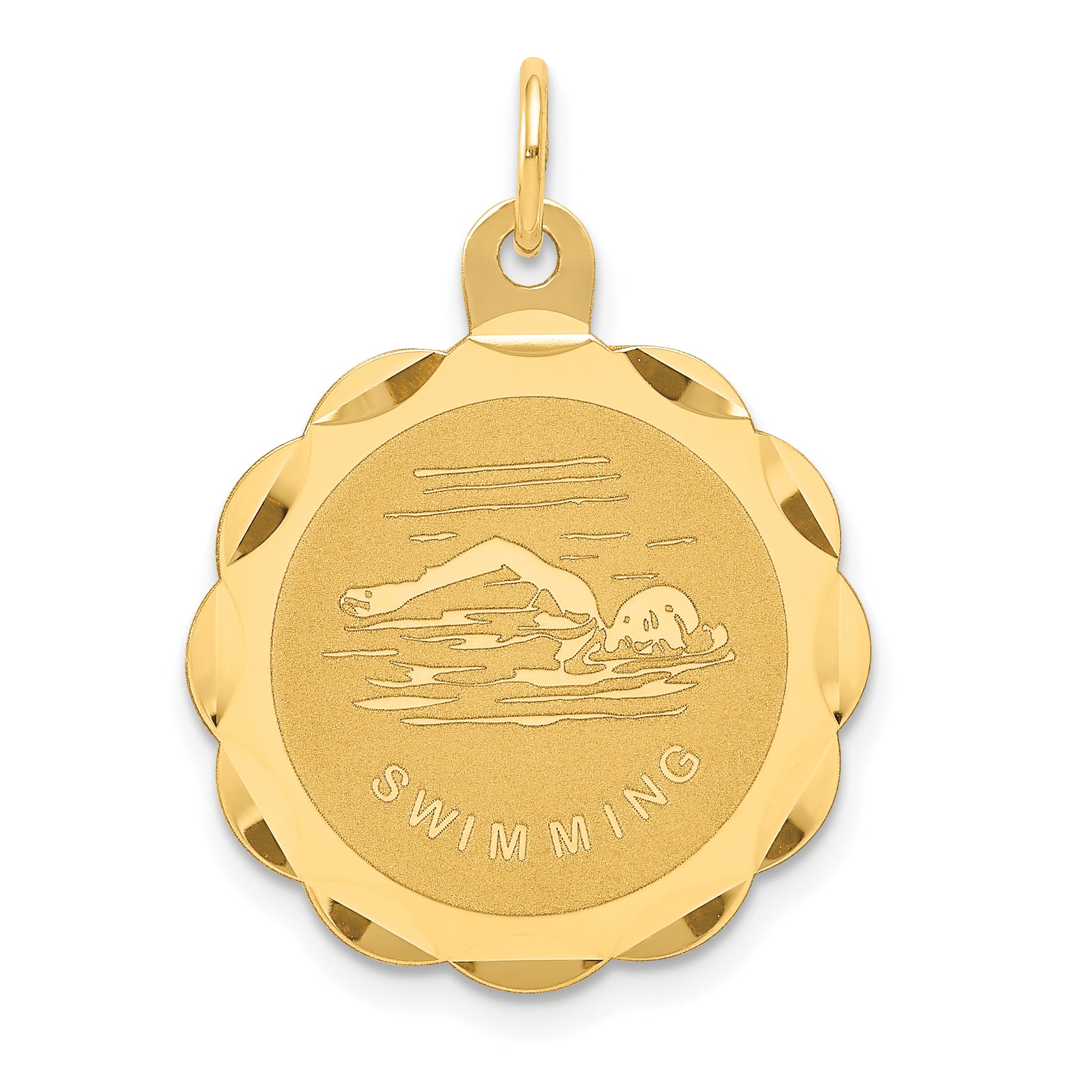14k Swimming Disc Charm