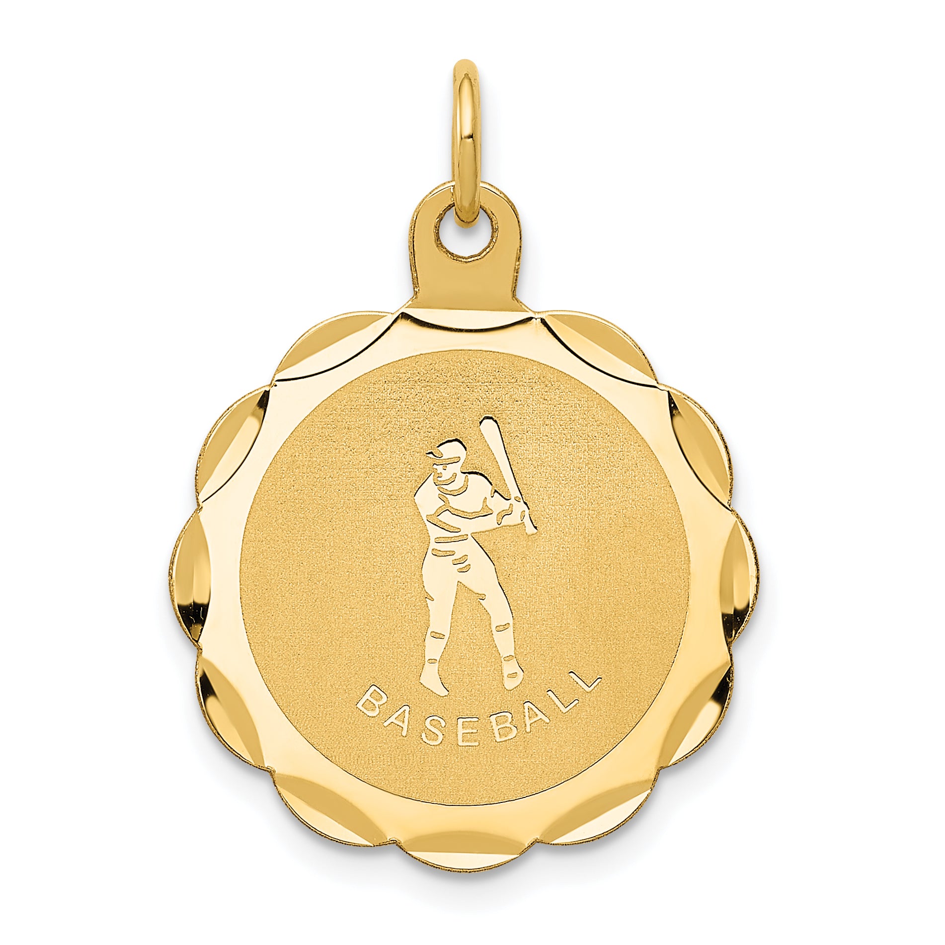 14k Baseball Disc Charm