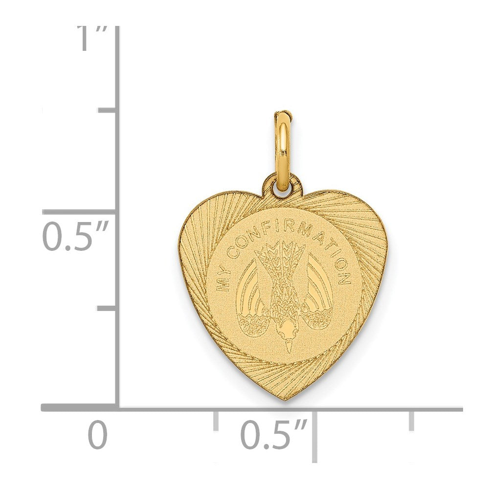 14k My Confirmation Heart Disc Charm