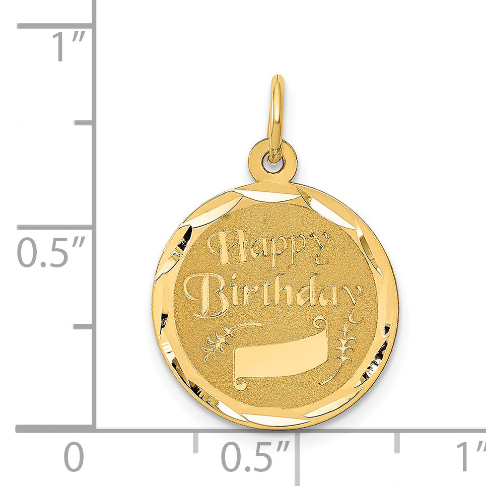 14K HAPPY BIRTHDAY Charm