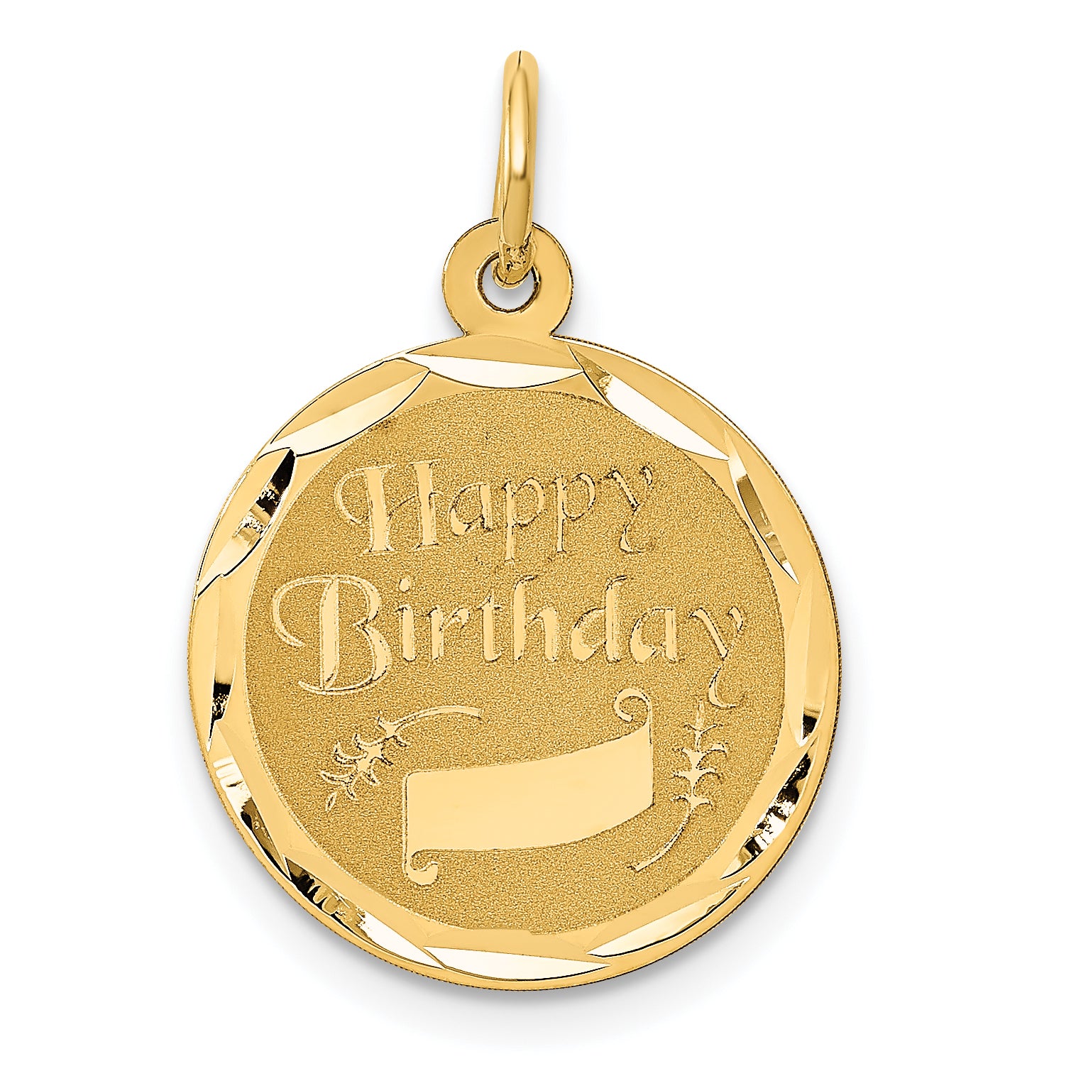 14K HAPPY BIRTHDAY Charm