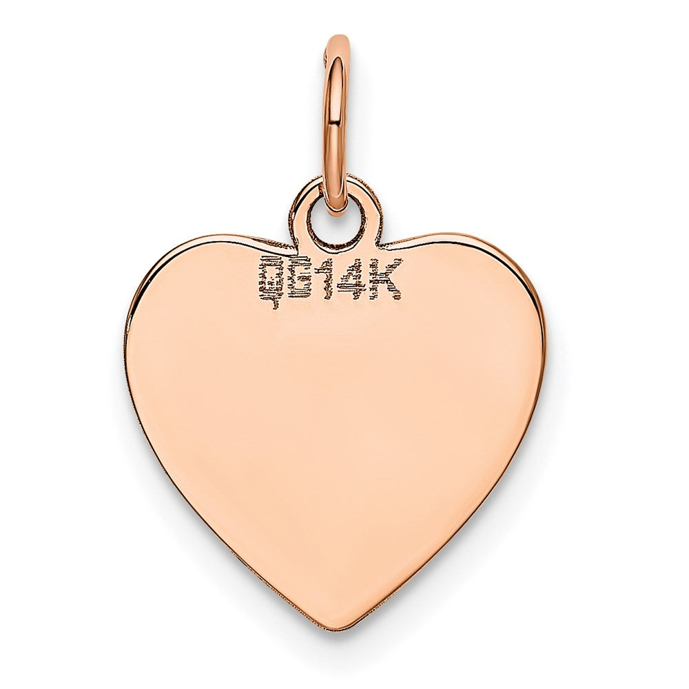 14K Rose Polished Heart Shaped Disc Pendant