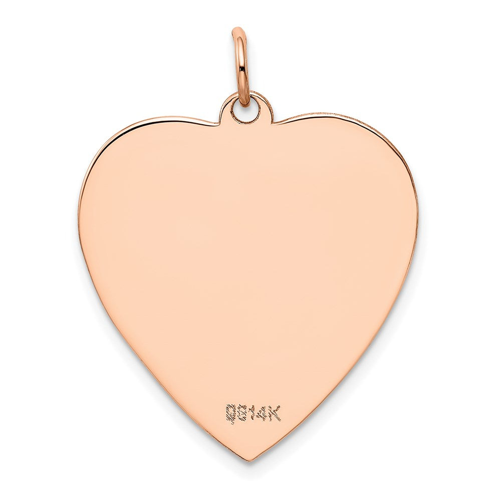 14K Rose Polished Heart Shaped Disc Pendant