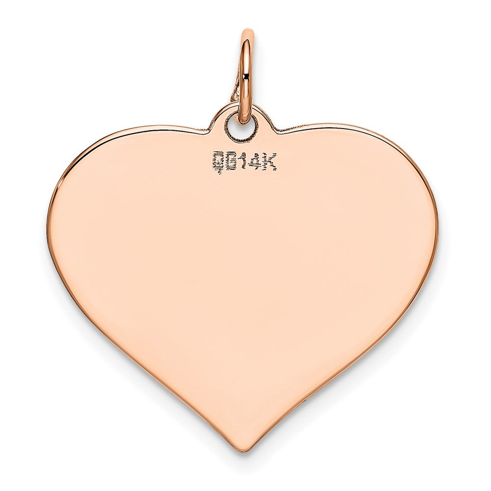 14K Rose Polished Heart Shaped Disc Pendant