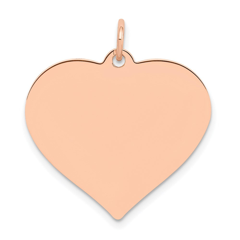 14K Rose Polished Heart Shaped Disc Pendant