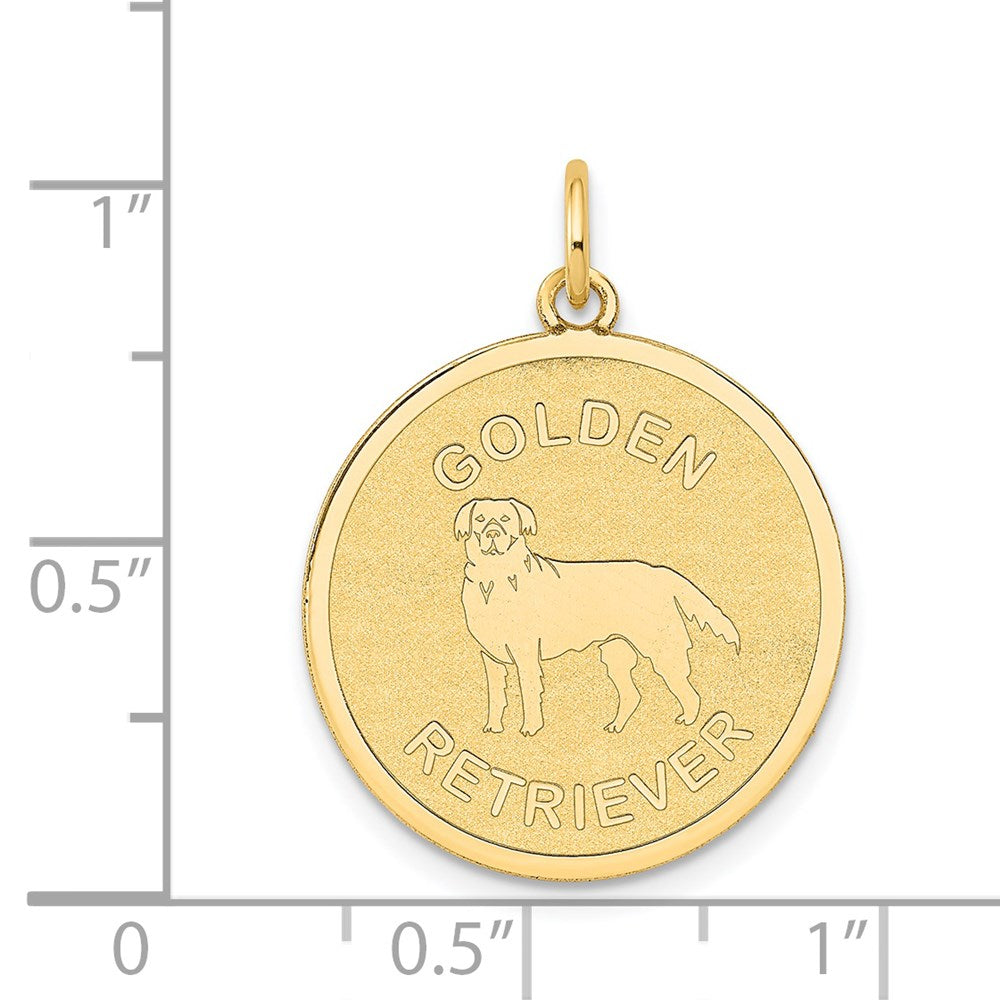 14k Golden Retriever Disc Charm