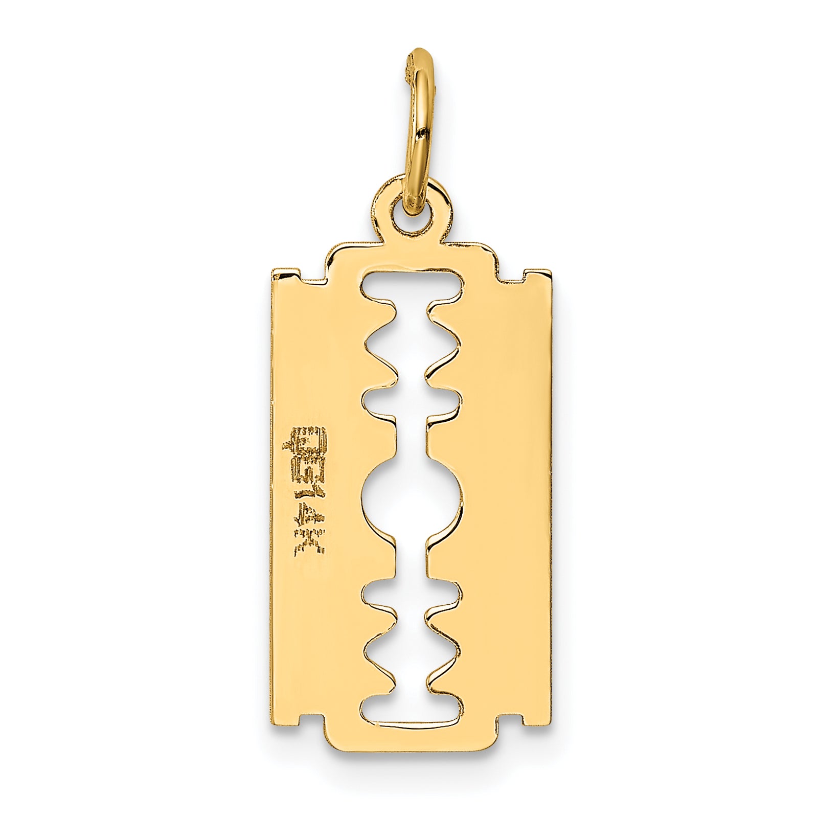 14k Polished Razor Blade Charm