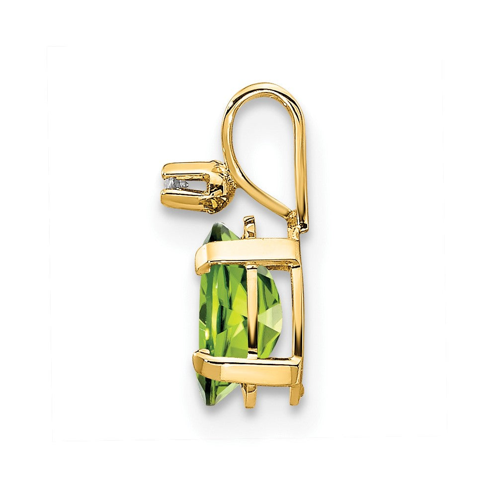 14k Diamond & Peridot Birthstone Pendant