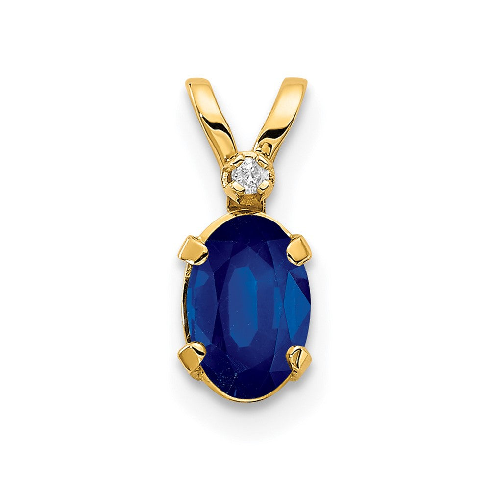 14k Diamond & Sapphire Birthstone Pendant