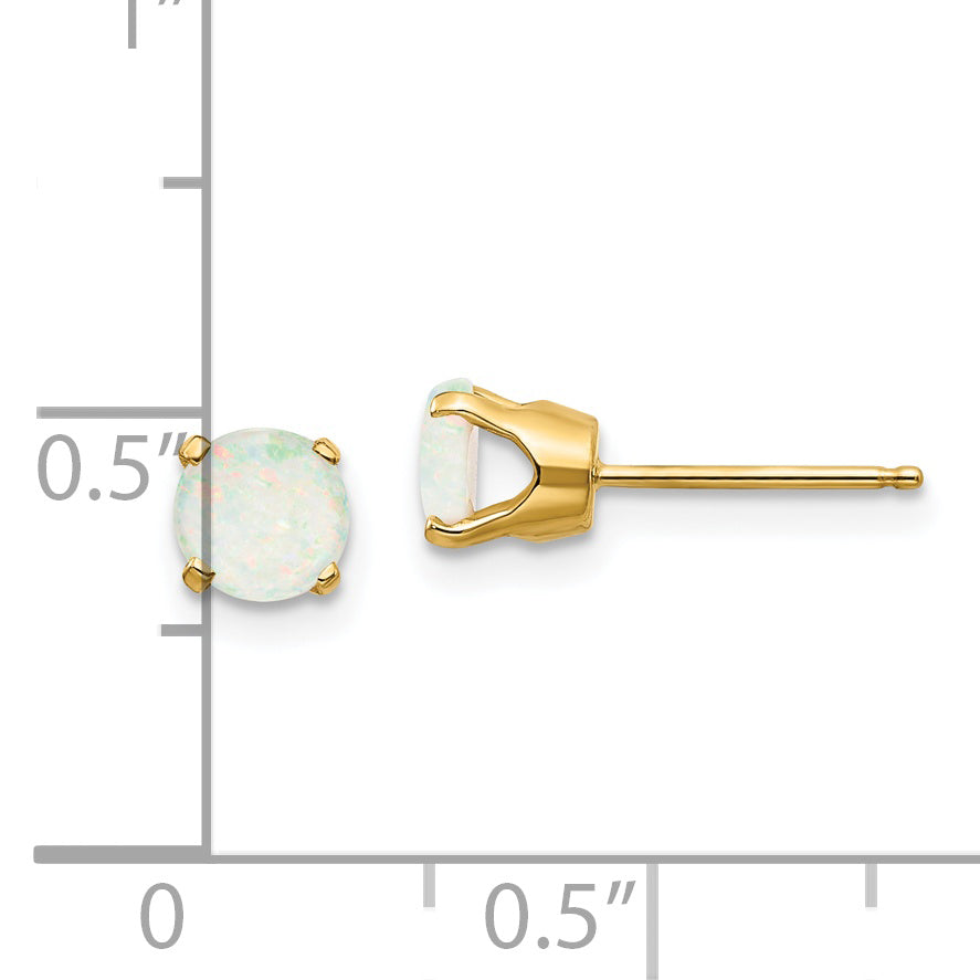 14k 5mm Opal Earrings - October