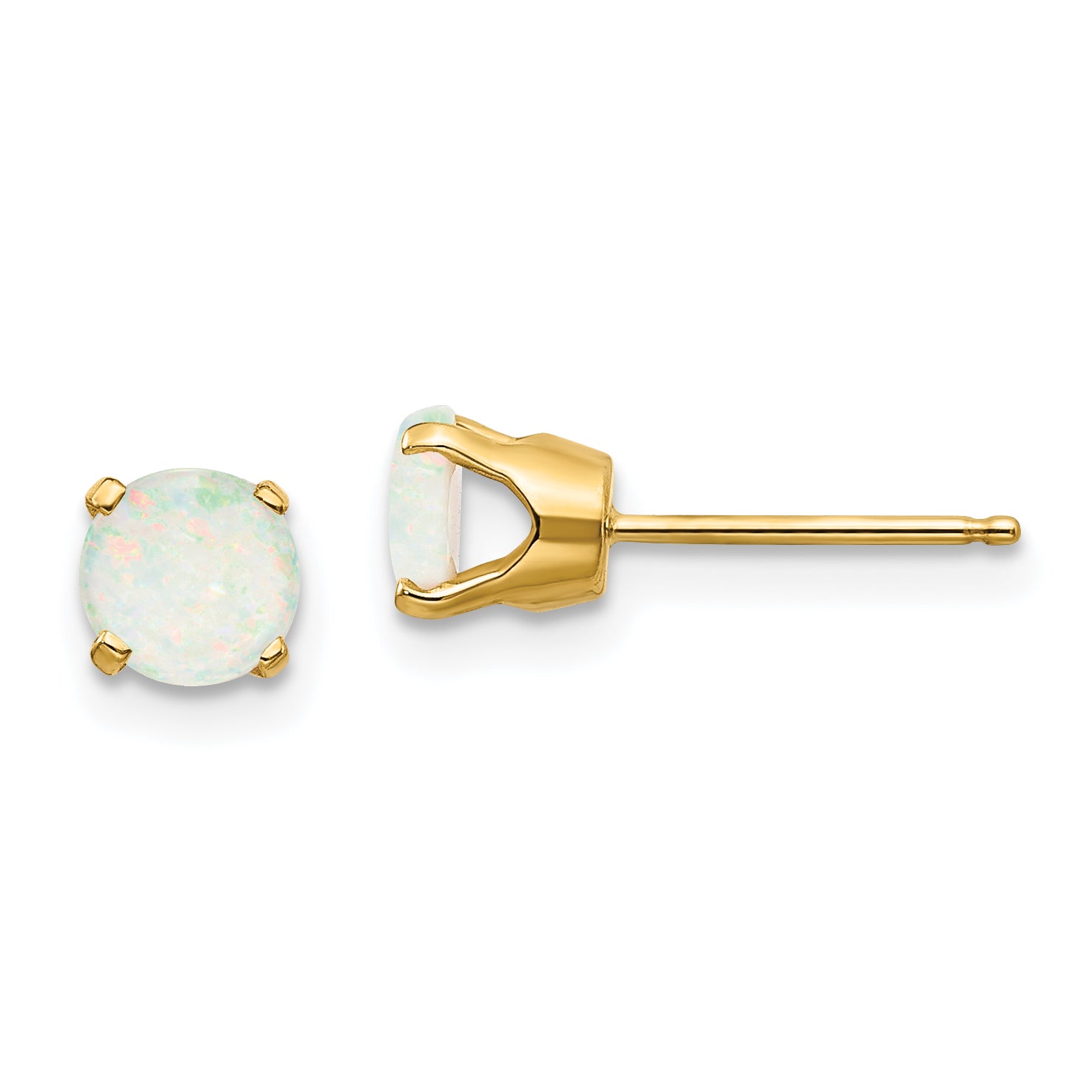 14k 5mm Opal Earrings - October
