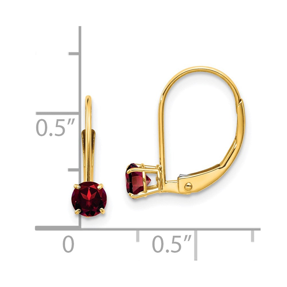 14k Garnet Earrings - January