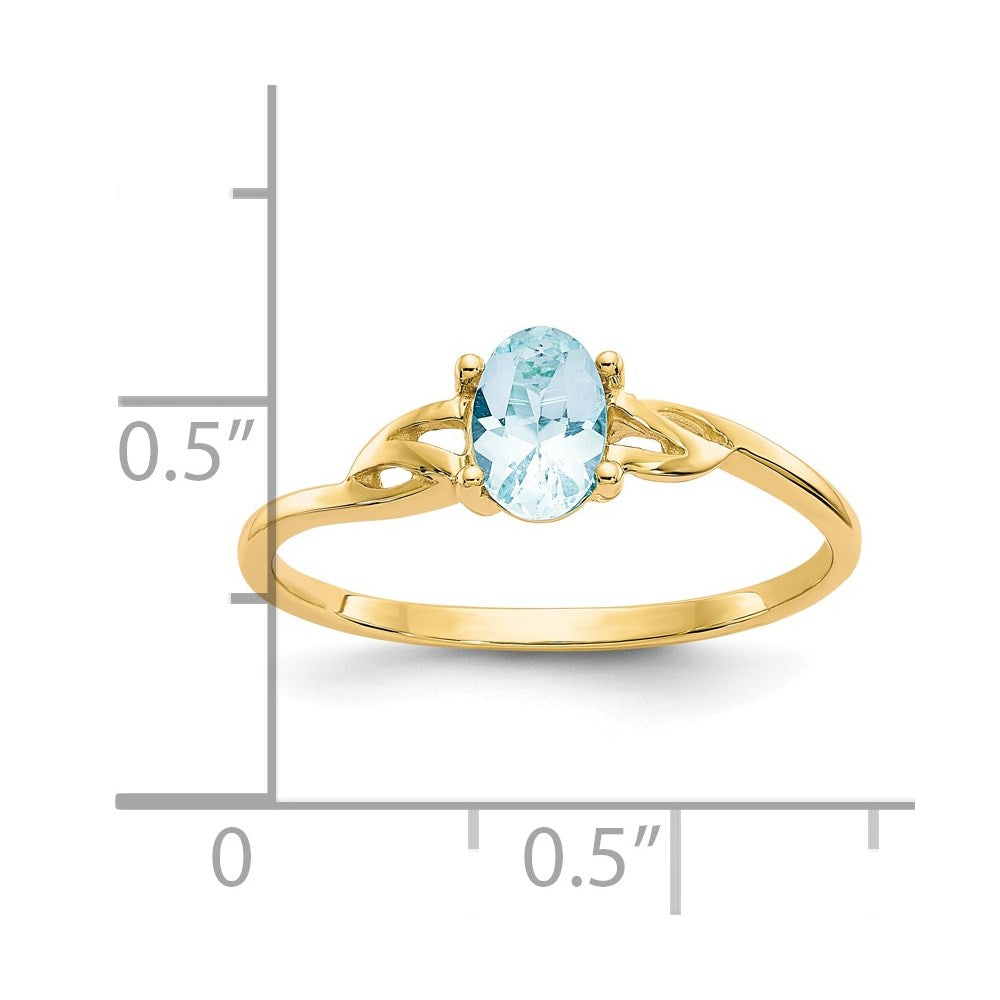 14k Aquamarine Birthstone Ring