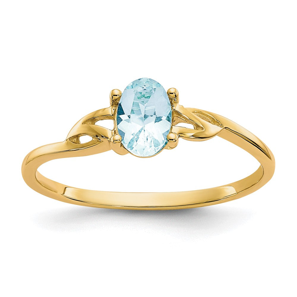 14k Aquamarine Birthstone Ring