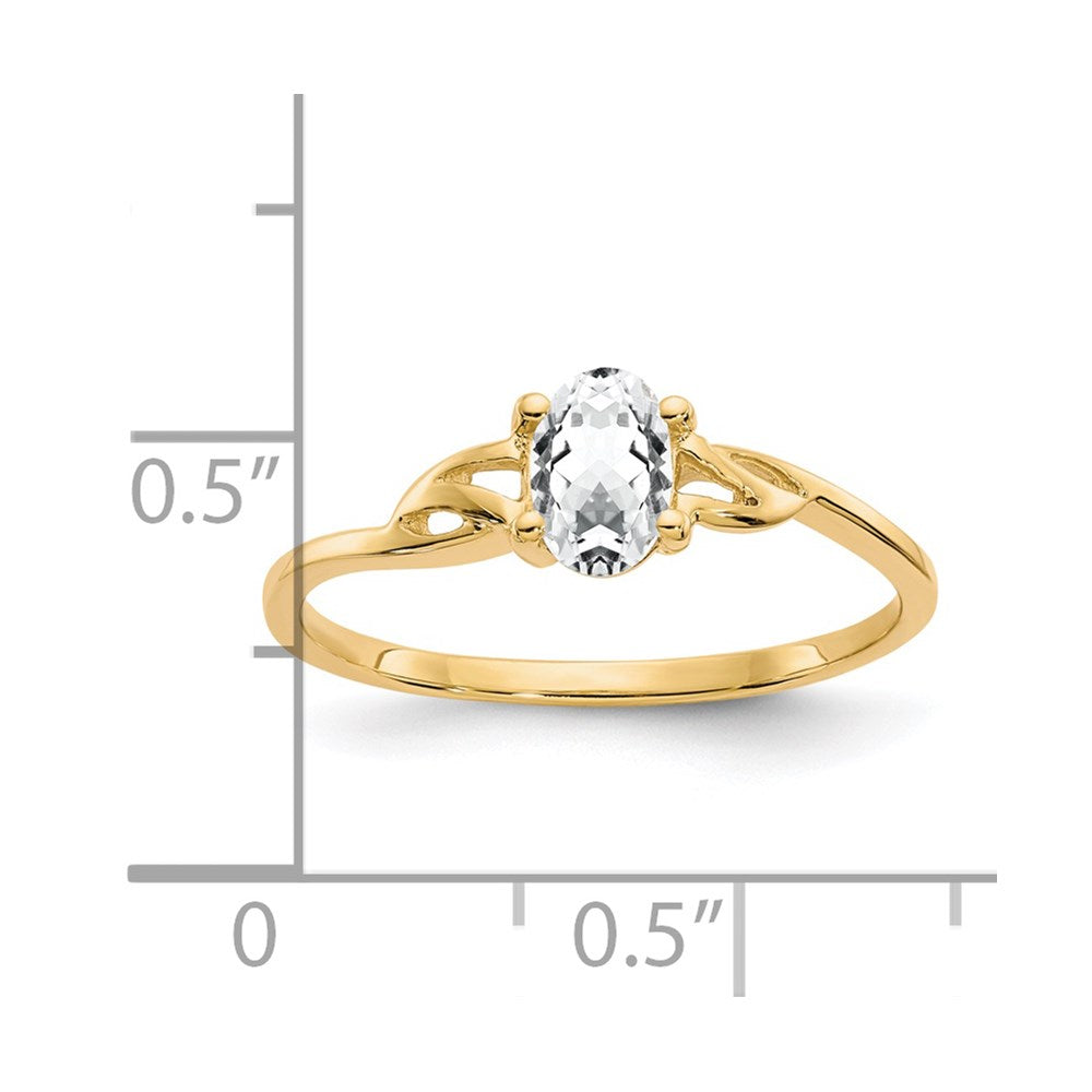 14k White Topaz Birthstone Ring