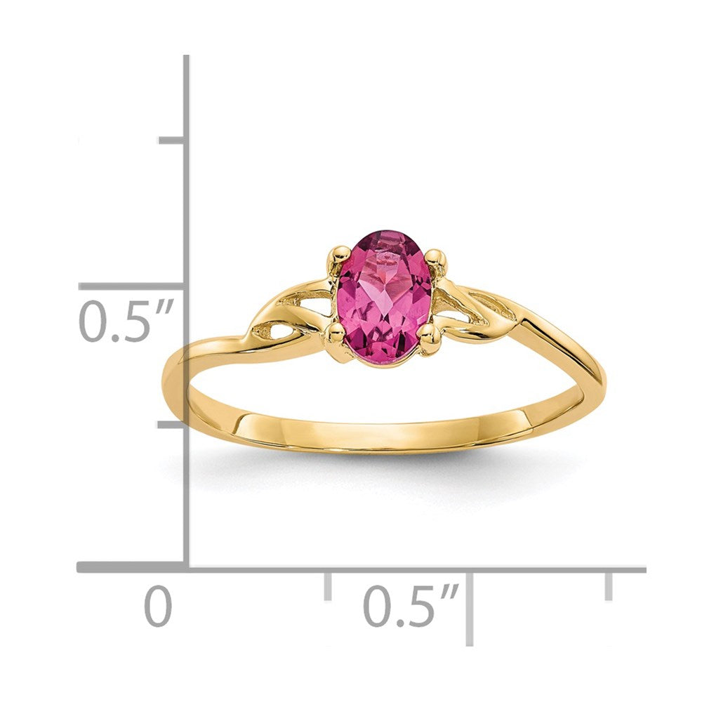 14k Pink Tourmaline Birthstone Ring