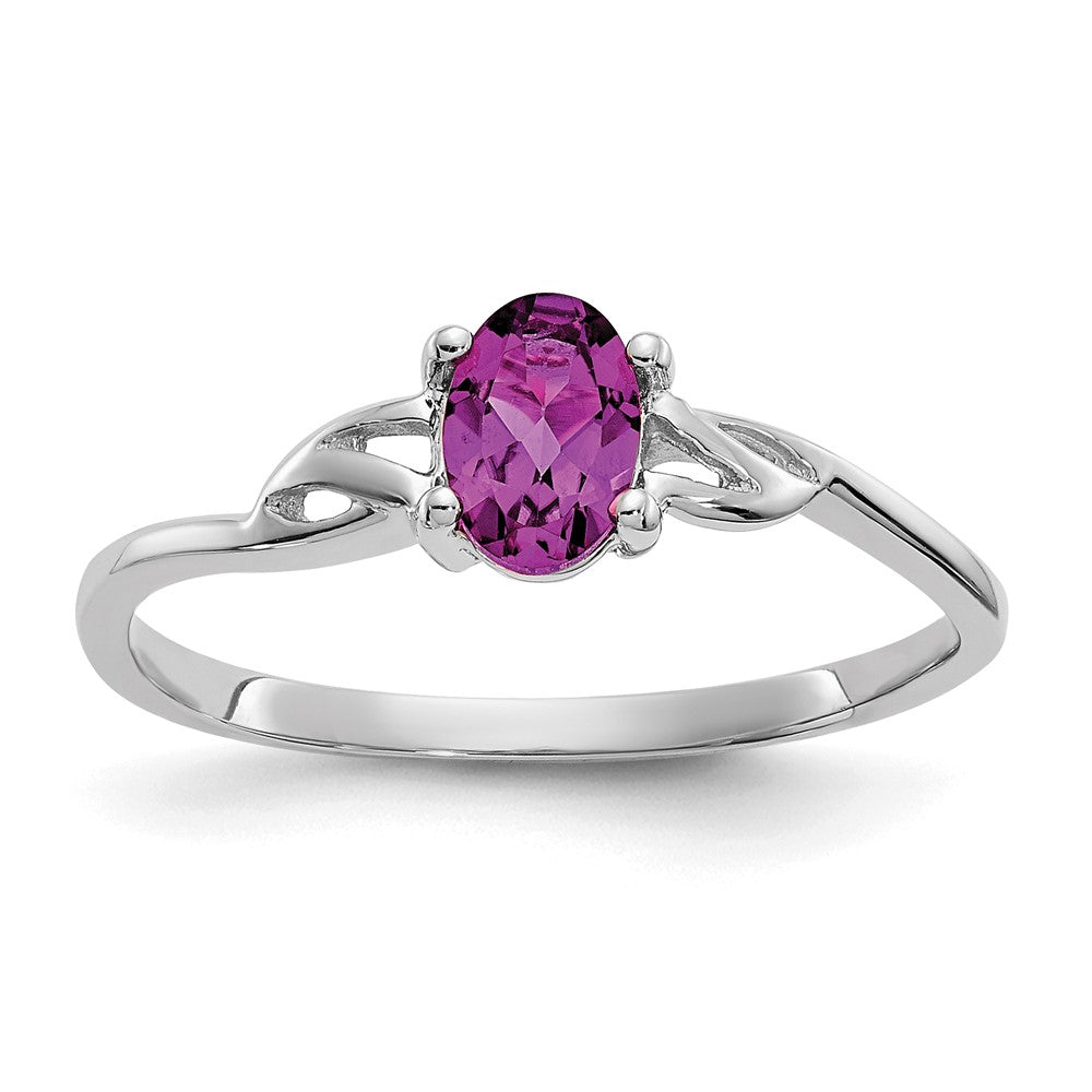 14k White Gold Rhodolite Garnet Birthstone Ring