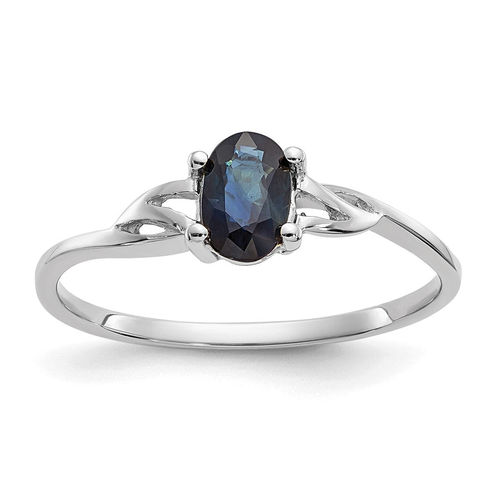14k White Gold Sapphire Birthstone Ring