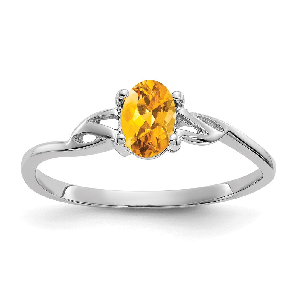 14k White Gold Citrine Birthstone Ring