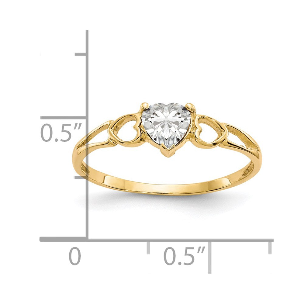 14k White Topaz Birthstone Ring