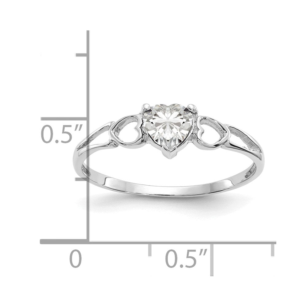 14k White Gold White Topaz Birthstone Ring