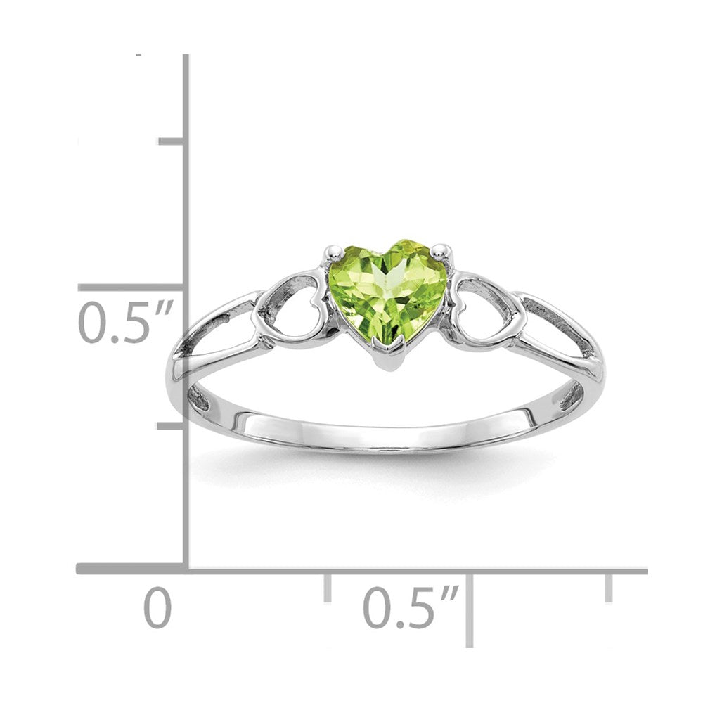 14k White Gold Peridot Birthstone Ring