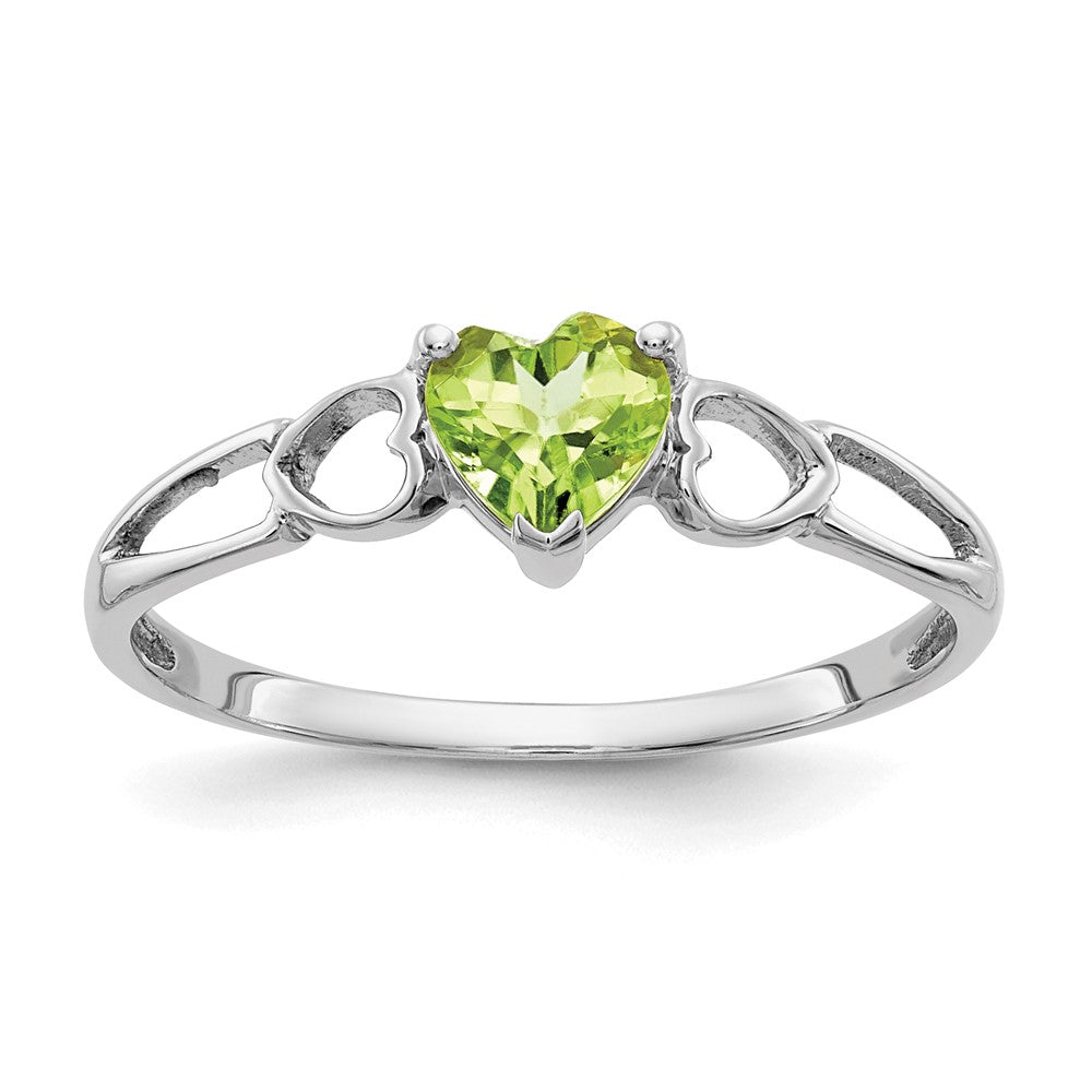 14k White Gold Peridot Birthstone Ring