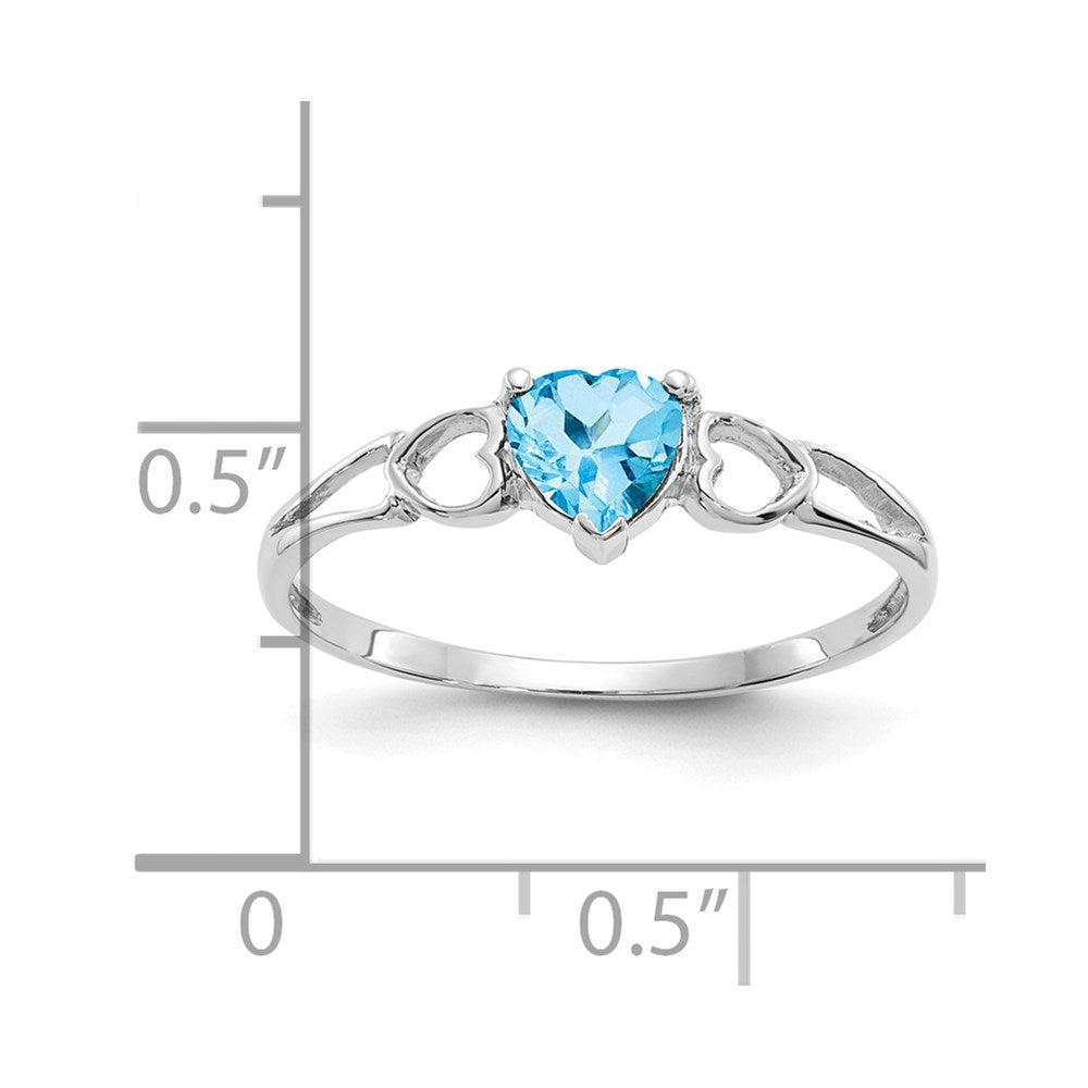 14k White Gold Blue Topaz Birthstone Ring