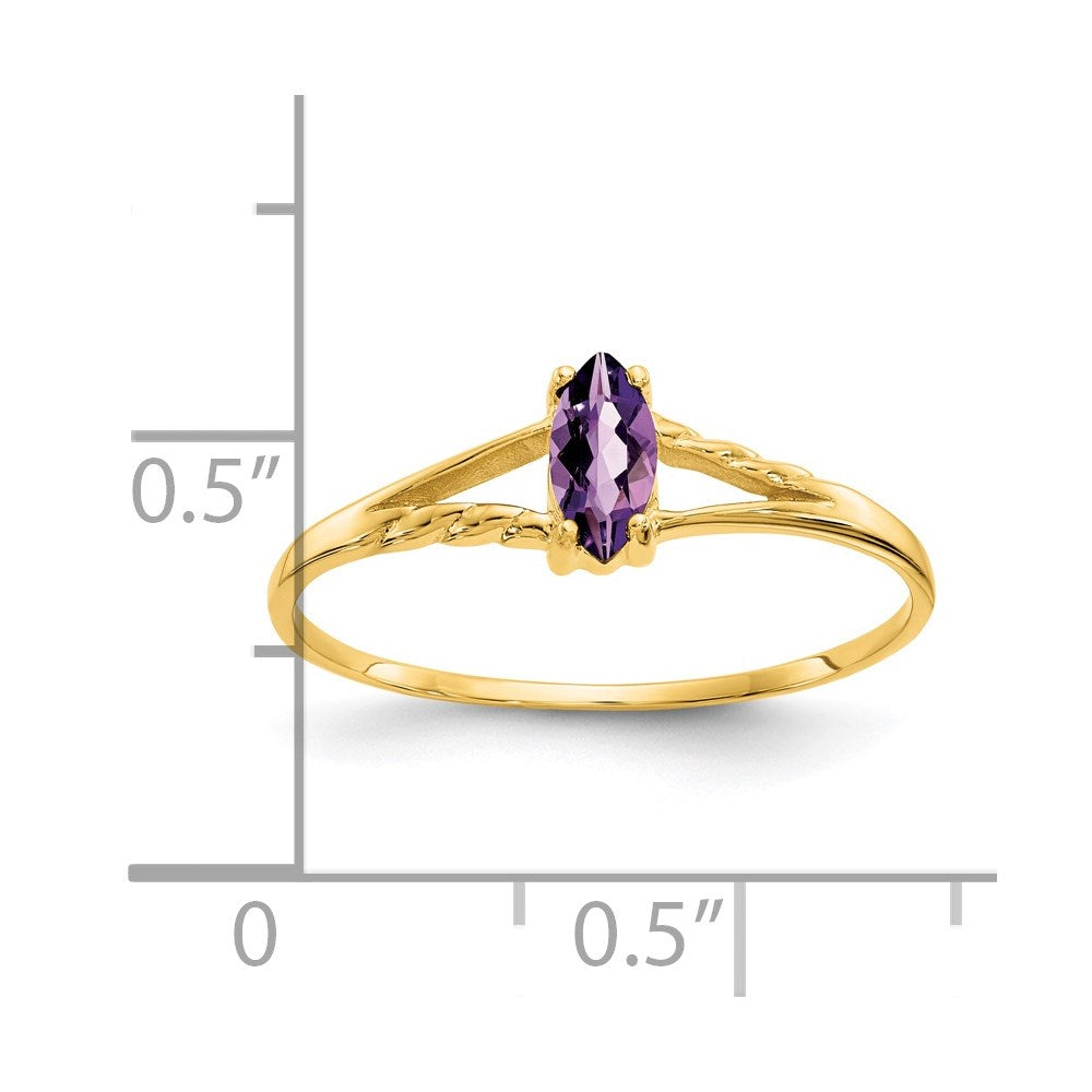 14k Amethyst Birthstone Ring