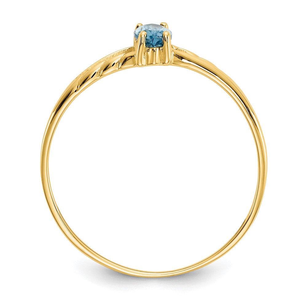 14k Blue Topaz Birthstone Ring