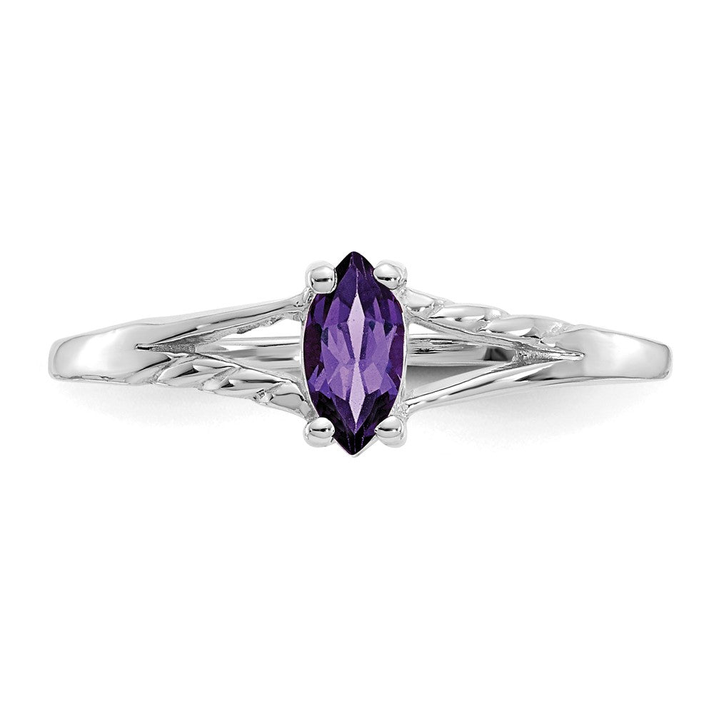 14k White Gold Amethyst Birthstone Ring