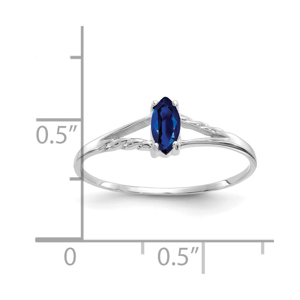 14k White Gold Sapphire Birthstone Ring