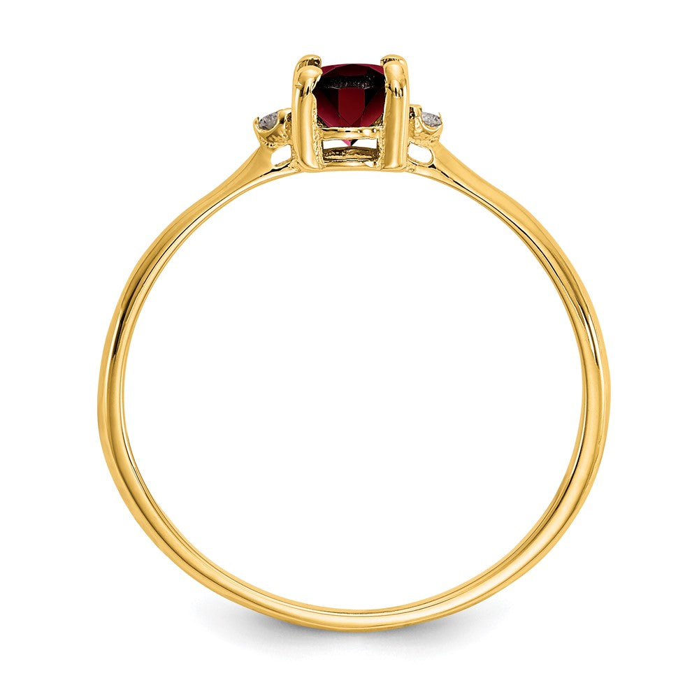 14k Diamond & Garnet Birthstone Ring