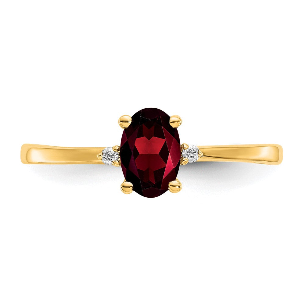 14k Diamond & Garnet Birthstone Ring